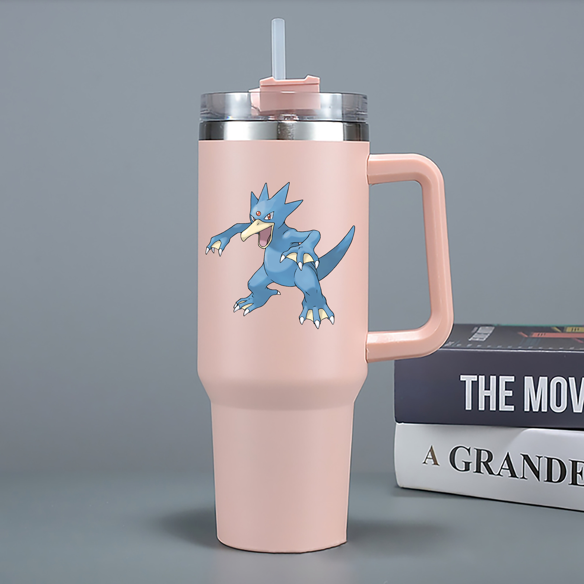 （画像用） ポケットモンスター Pokémon 1200mL車用タンブラー - クリスタルステッカー（プラスチックストロー付き）
